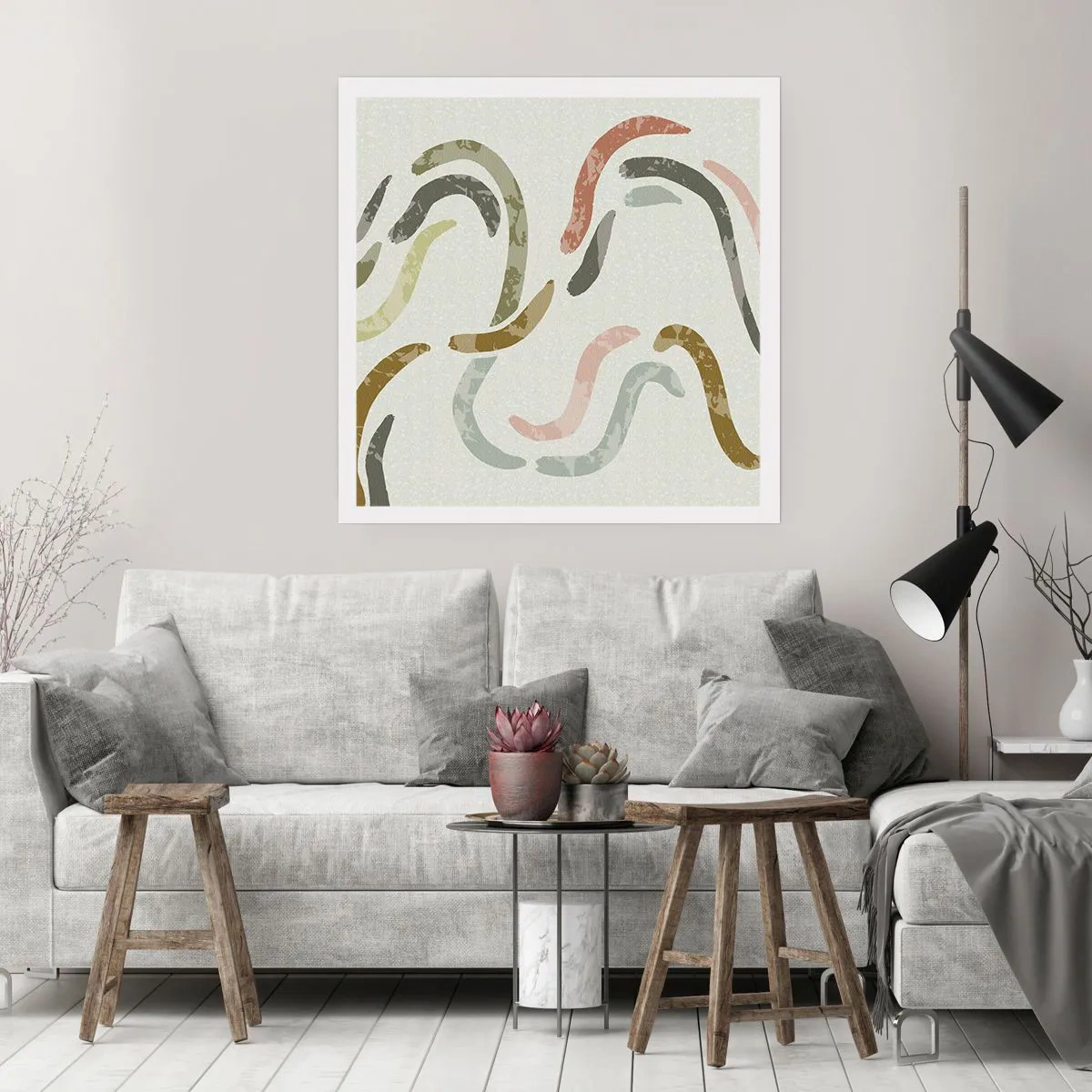 Affiche - Poster - Une joyeuse danse de l'abstraction - 60x60 cm