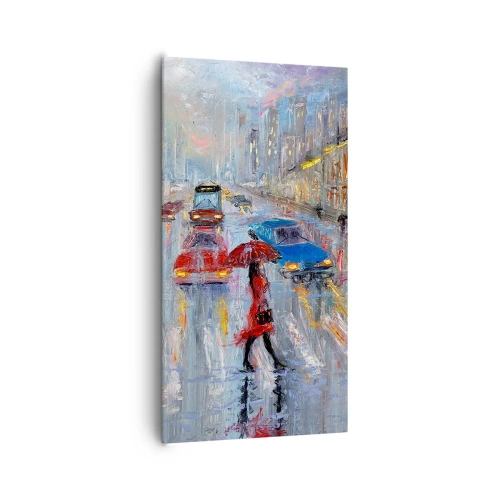 Impression sur toile - Image sur toile - Après-midi pluvieux en ville - 65x120 cm