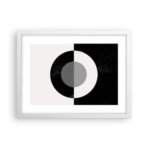 Affiche dans un cadre blanc - Poster - Harmonie de noir et blanc - 40x30 cm