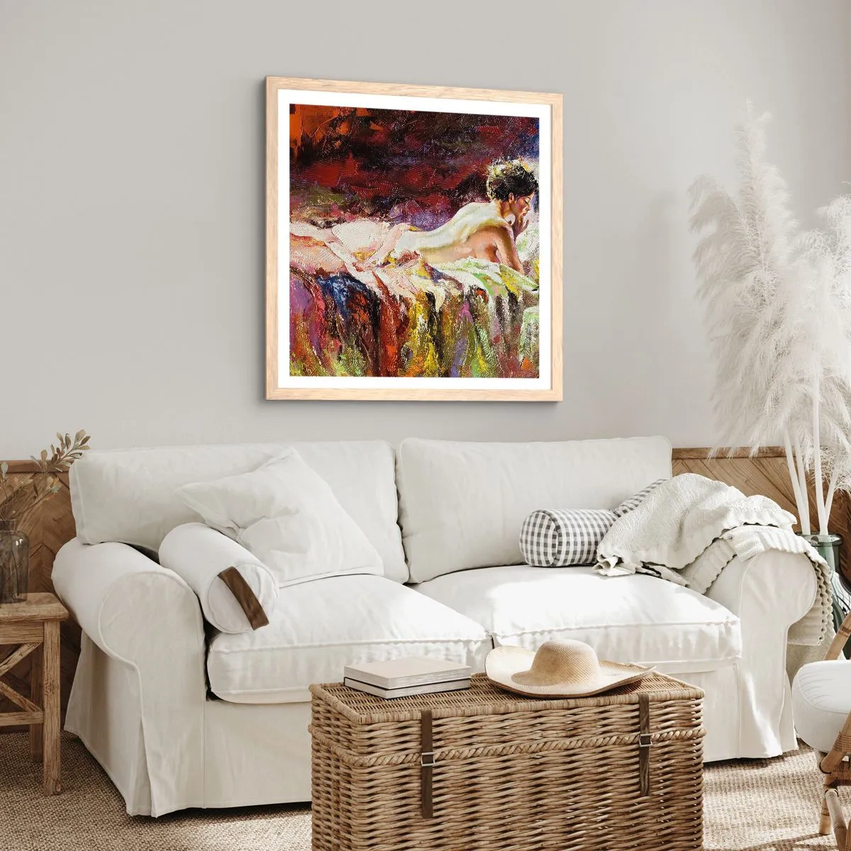 Affiche dans un chêne clair - Poster - Vénus en pensée - 40x40 cm