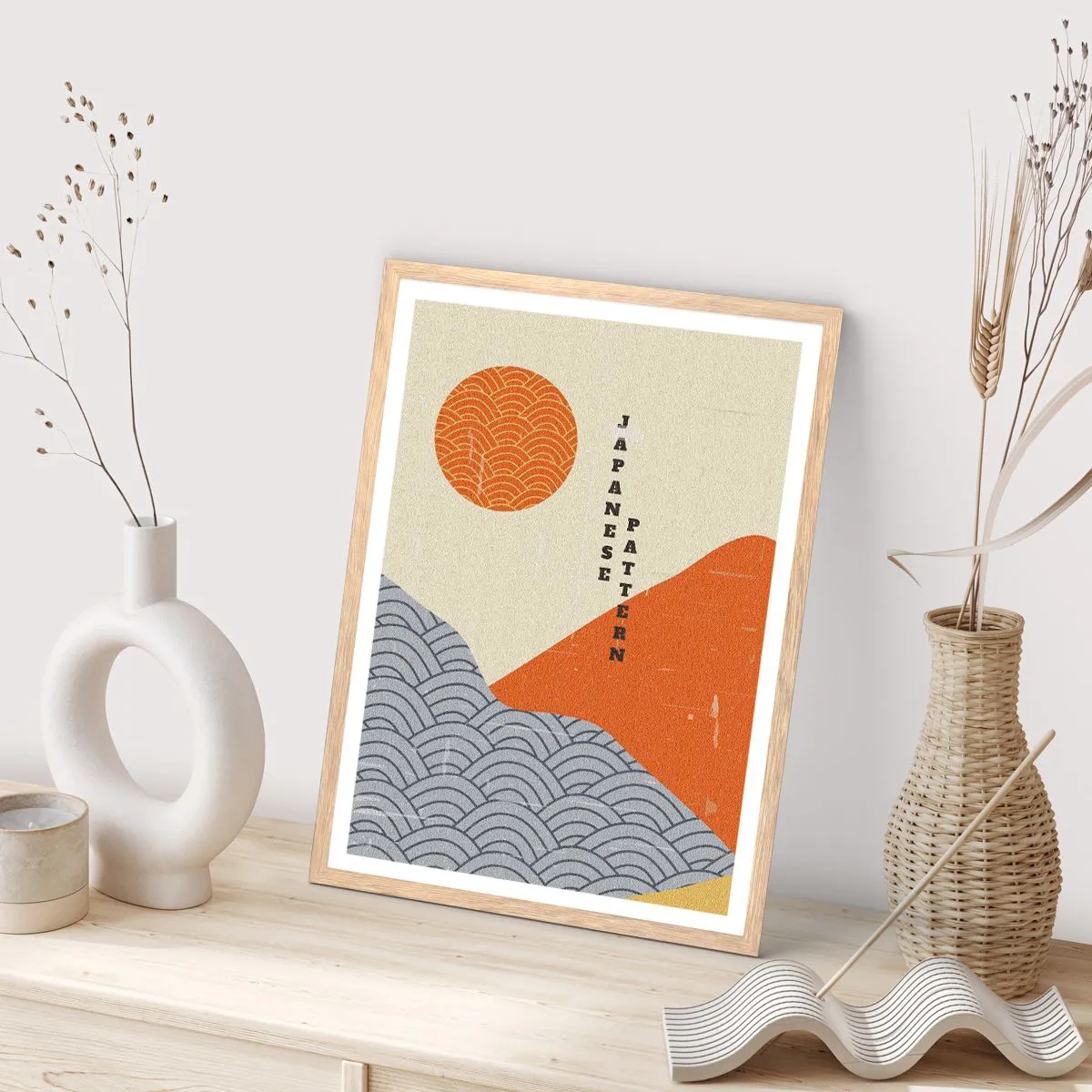 Affiche dans un chêne clair - Poster - Dans l'esprit japonais - 40x50 cm