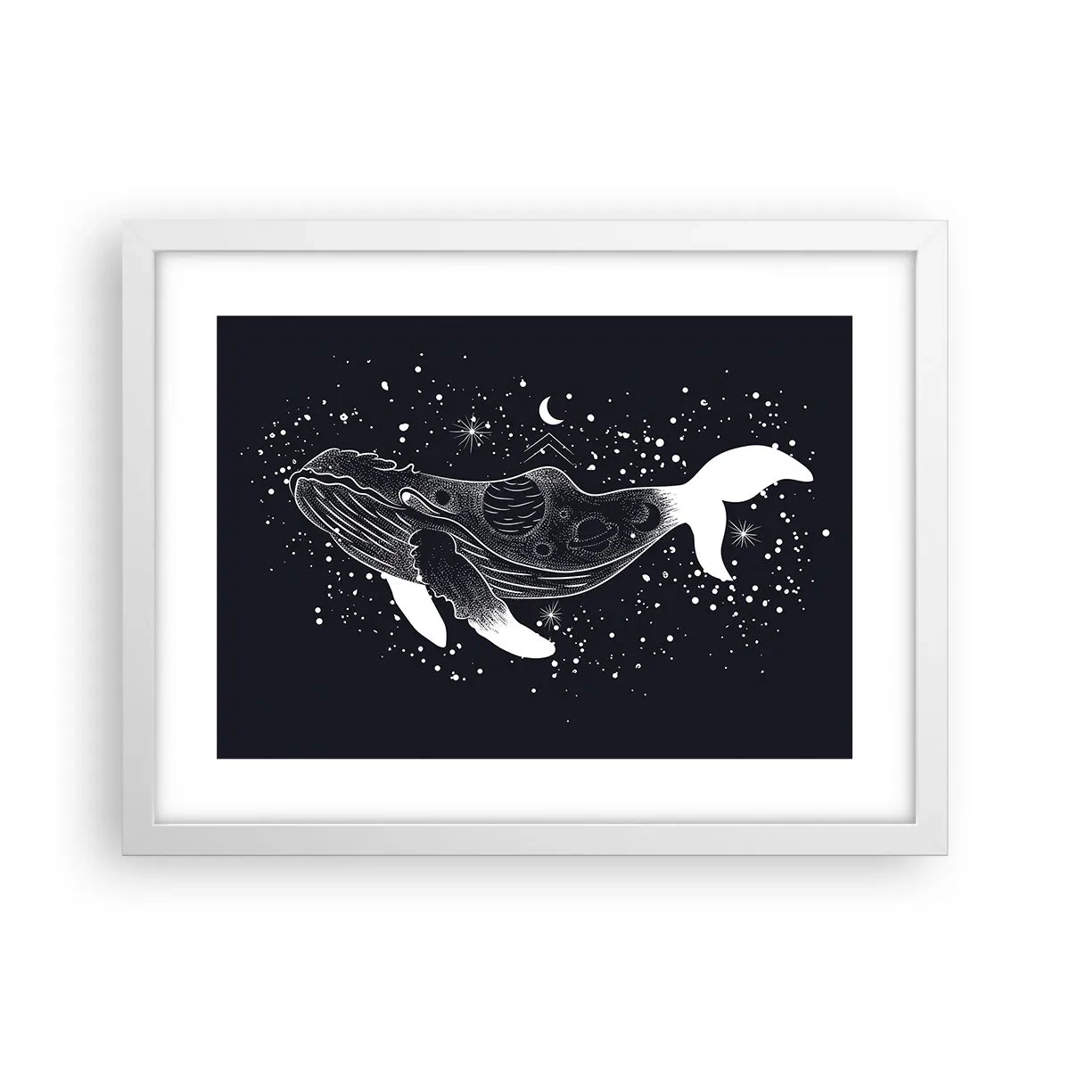Affiche dans un cadre blanc - Poster - Dans l'océan de l'univers - 40x30 cm