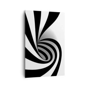 Impression sur toile - Image sur toile - Vortex optique abstrait en noir et blanc - 80x120cm - Et pourtant ça tourne - Décoration murale moderne pour le salon et la chambre ARTTOR