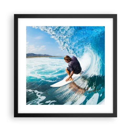 Affiche dans un cadre noir - Poster - Danse avec les vagues - 40x40 cm