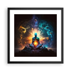 Affiche dans un cadre noir - Poster - Paix cosmique - 40x40 cm