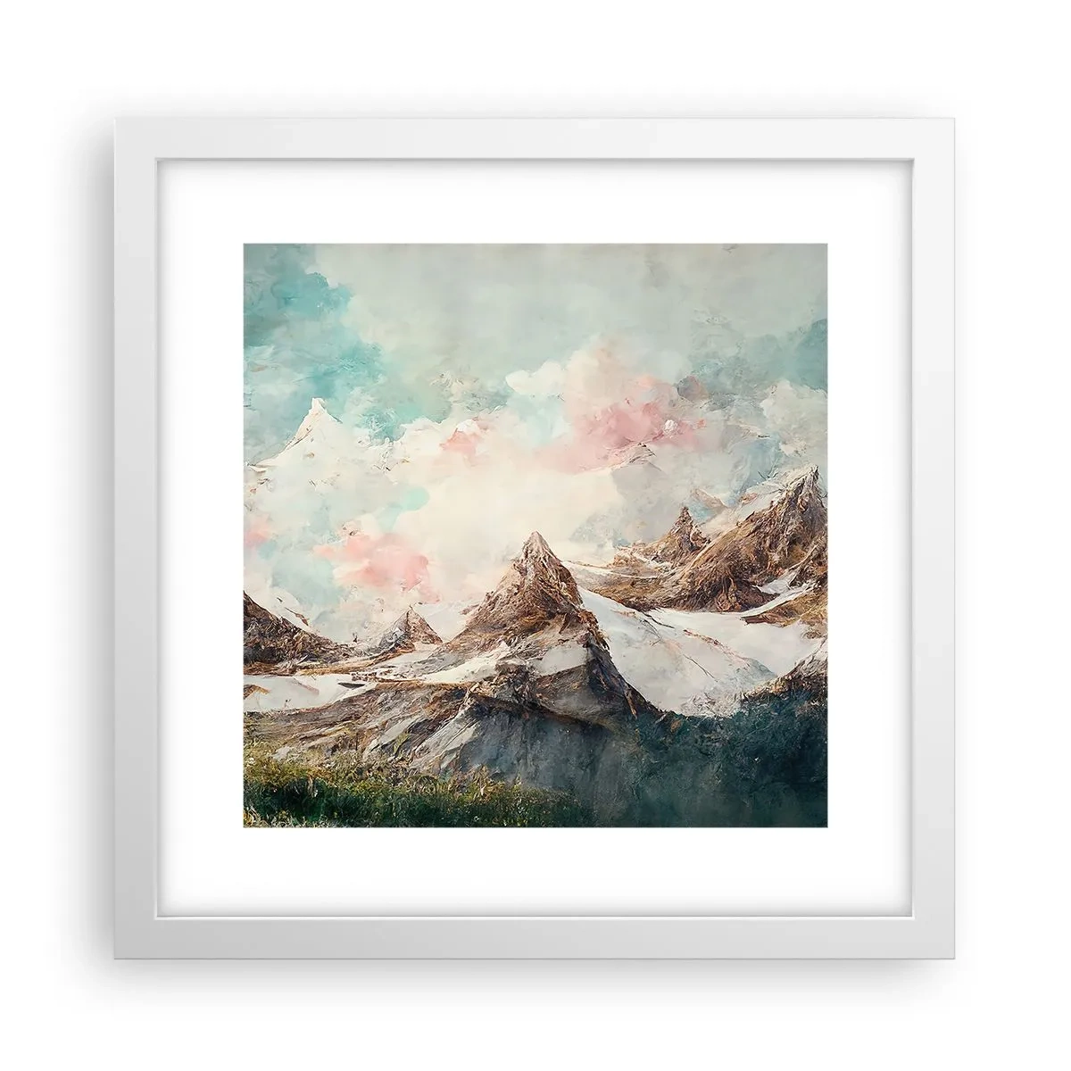 Affiche dans un cadre blanc - Poster - Lames de roche - 30x30 cm