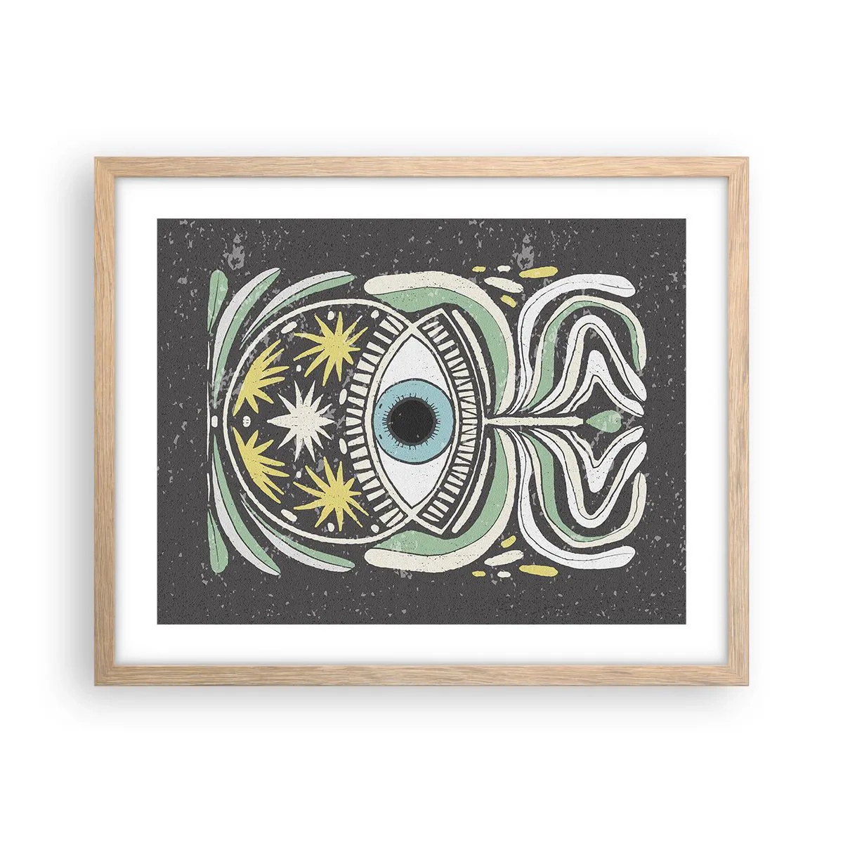 Affiche dans un chêne clair - Poster - Rituels tribaux - 50x40 cm