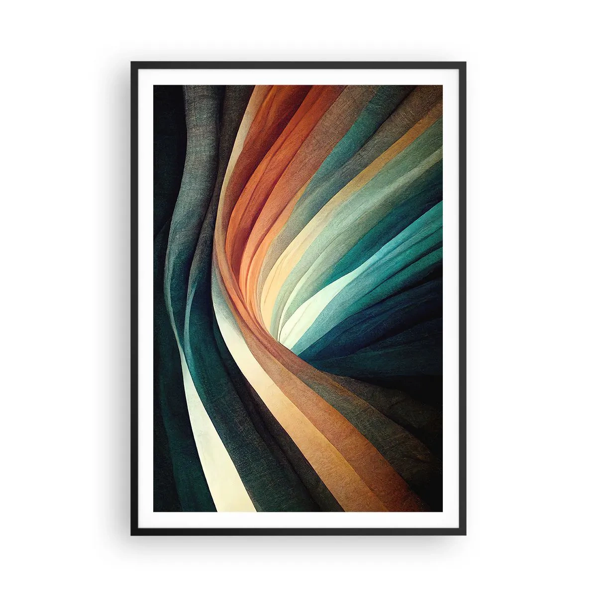 Affiche dans un cadre noir - Poster - Tissé à partir de couleurs - 70x100 cm