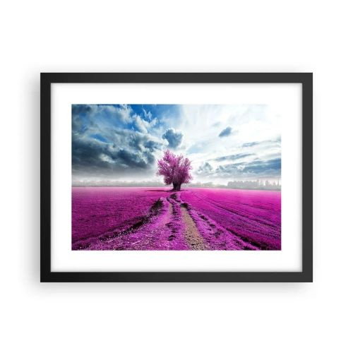 Affiche dans un cadre noir - Poster - Lande - nature sauvage - 40x30 cm