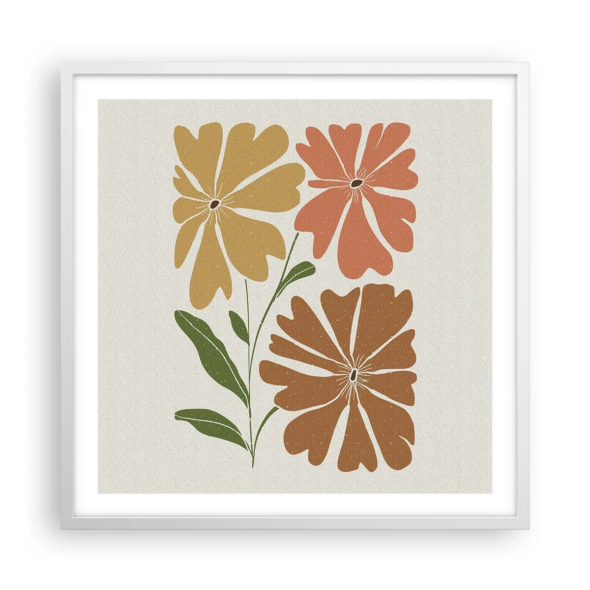 Affiche dans un cadre blanc - Poster - Nature et géométrie - 60x60 cm