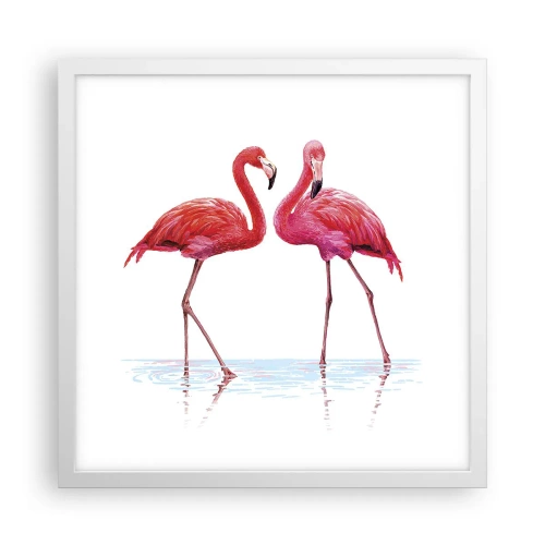 Affiche dans un cadre blanc - Poster - Rendez-vous rose - 40x40 cm