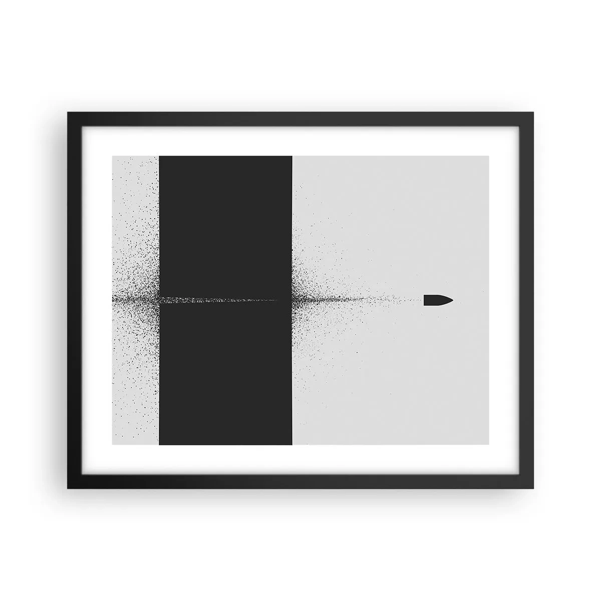Affiche dans un cadre noir - Poster - Droit au but - 50x40 cm
