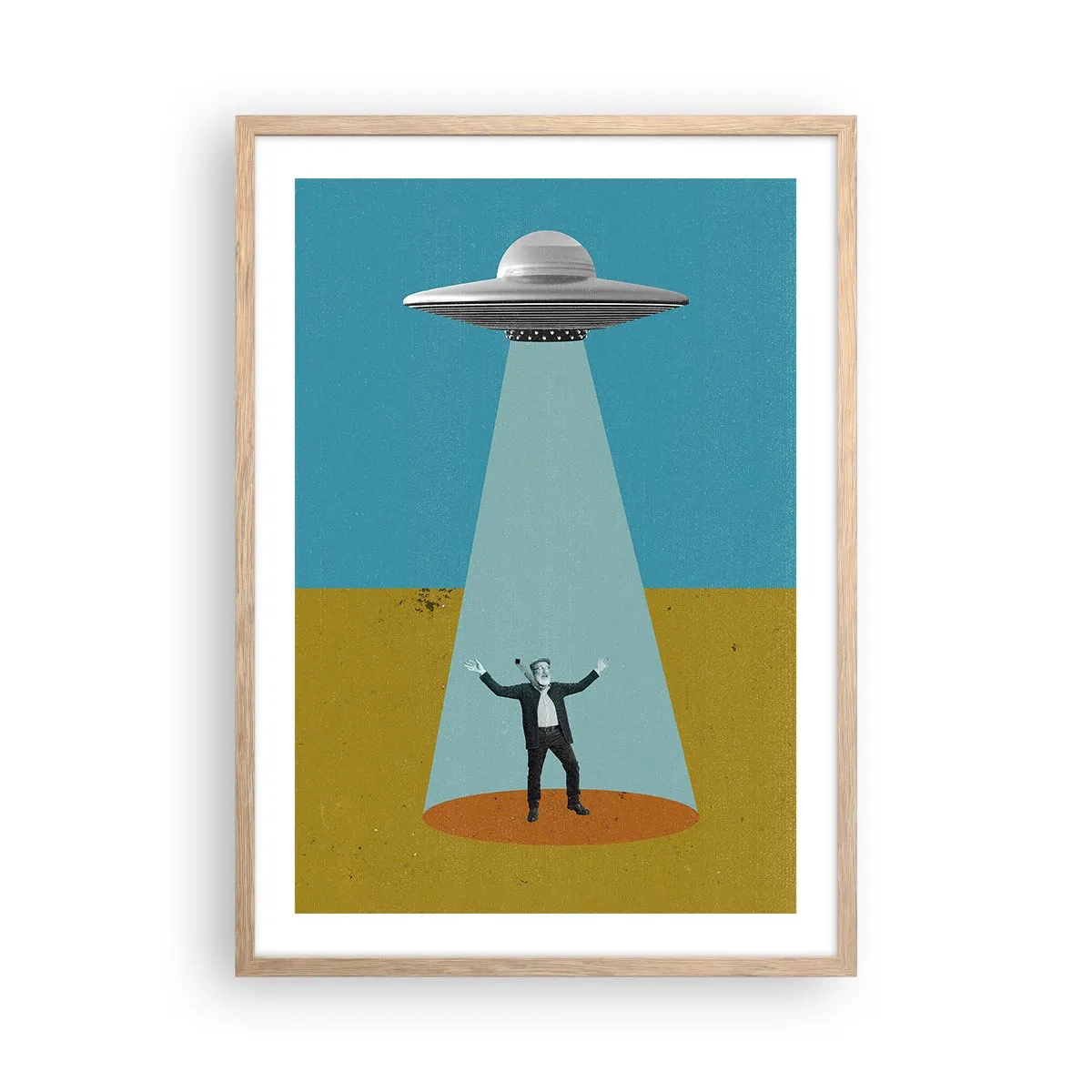 Affiche dans un chêne clair - Poster - Rencontre proche - 50x70 cm