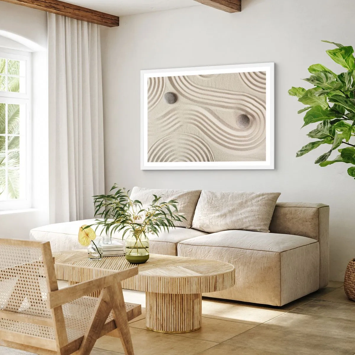 Affiche dans un cadre blanc - Poster - Touche de chaleur - 50x40 cm