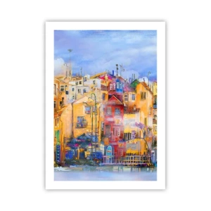 Affiche - Poster - Des immeubles colorés au style artistique - 50x70cm - Nous sommes ensemble - Décoration murale moderne pour le salon et la chambre ARTTOR