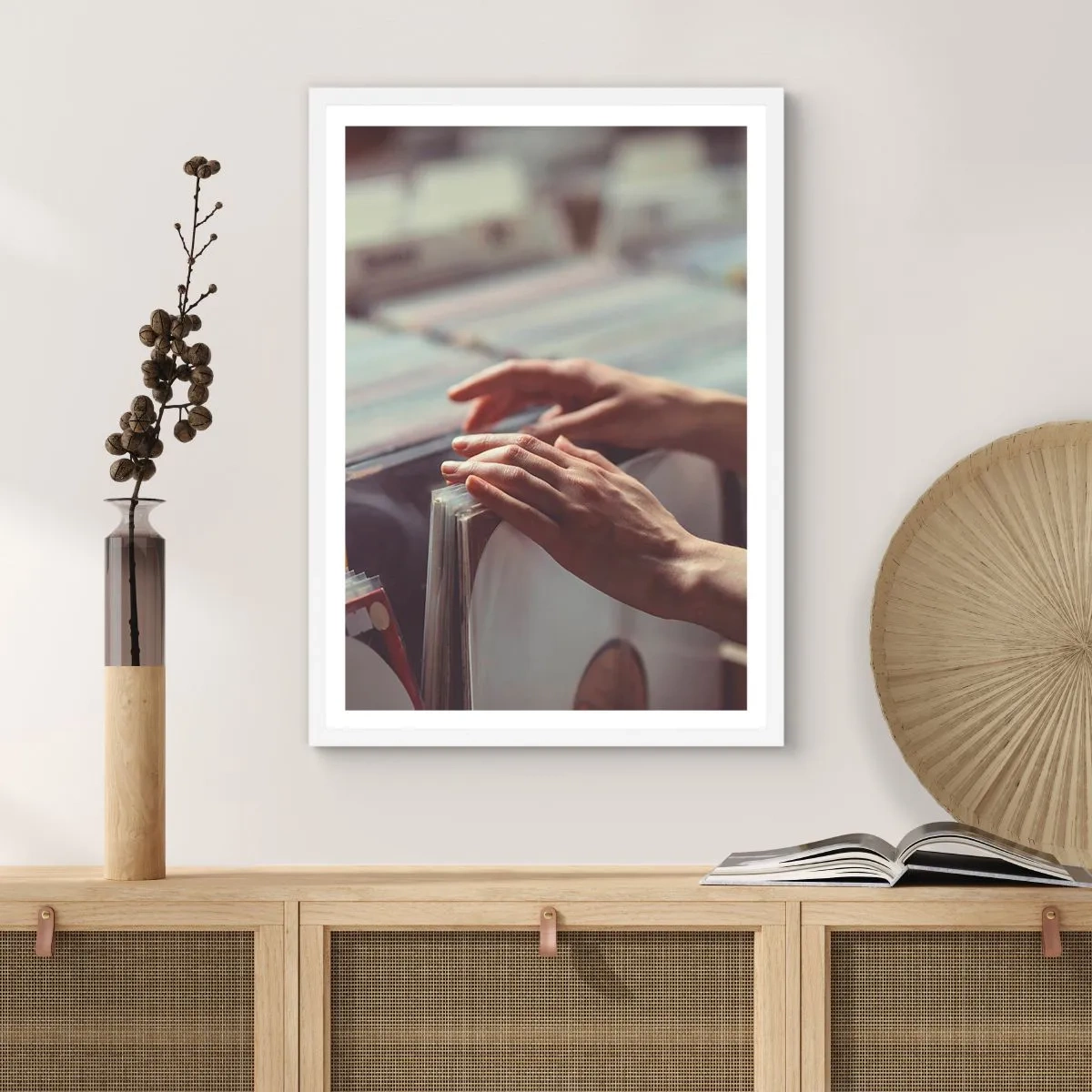 Affiche dans un cadre blanc - Poster - A la recherche d'émotions - 40x50 cm