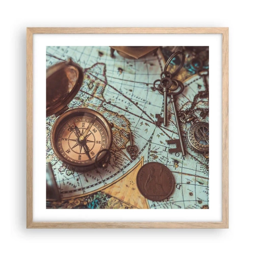 Affiche dans un chêne clair - Poster - Pour ceux qui recherche l'aventure - 50x50 cm