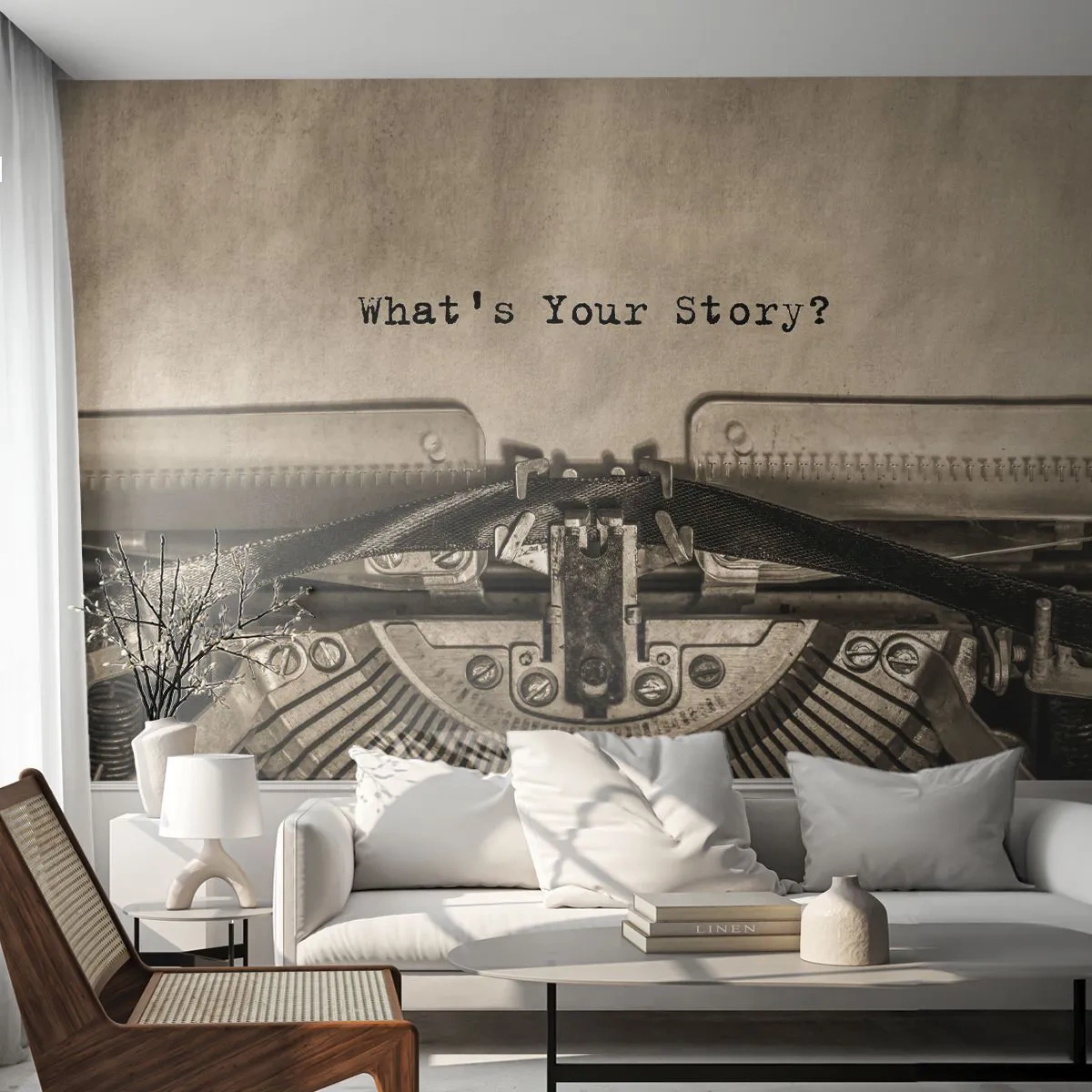 Papier Peint Photo Premium Sand - Réponds-moi - Machine à mousser, Ancien, Rétro - 300x210 cm