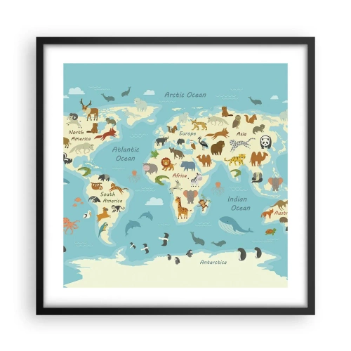 Affiche dans un cadre noir - Poster - De bons voisins - 50x50 cm