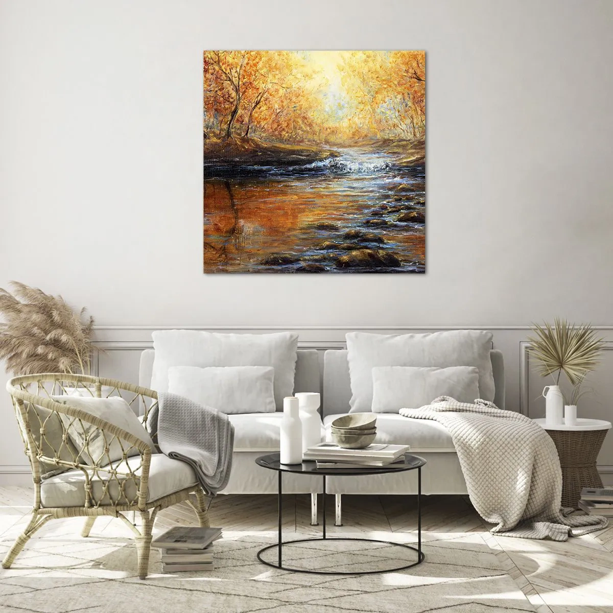 Impression sur verre - Image sur verre - Le ruisseau d'or - 60x60 cm