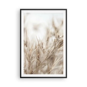 Affiche dans un cadre noir - Poster - Prairie et vent - 61x91 cm