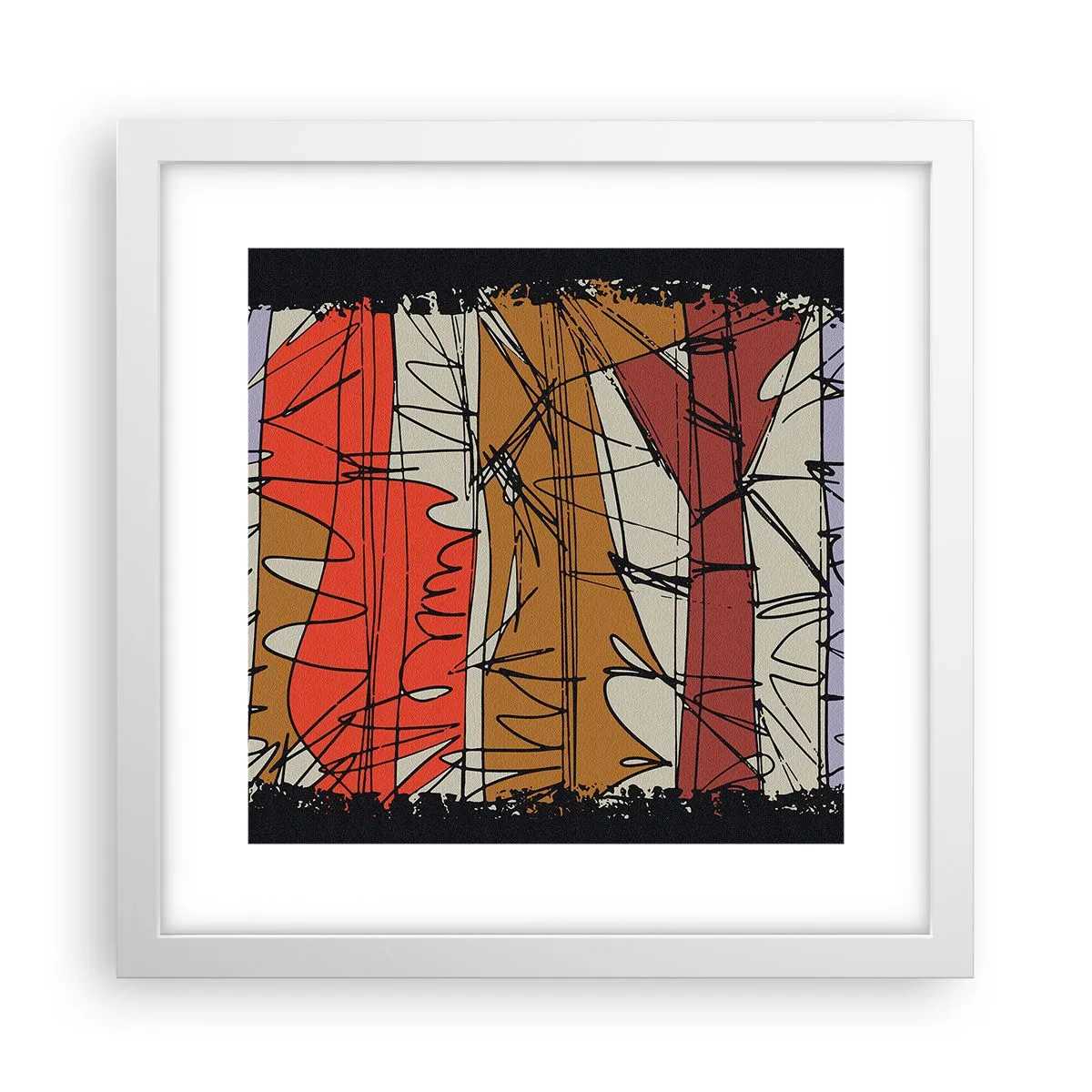 Affiche dans un cadre blanc - Poster - Composition spontanée - 30x30 cm