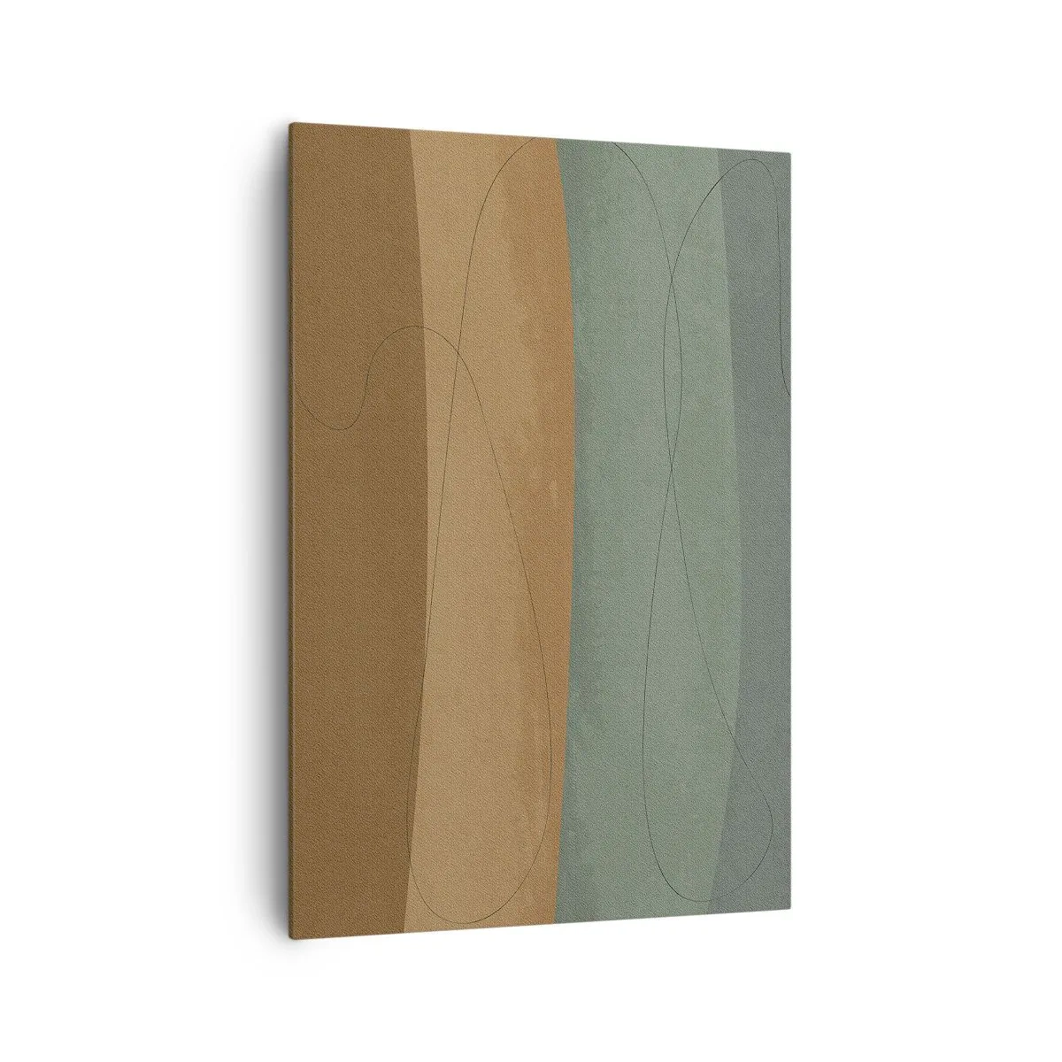 Impression sur toile - Image sur toile - Composition abstraite dans des tons de terre naturels - 70x100cm - Composition horizontale - Décoration murale moderne pour le salon et la chambre ARTTOR