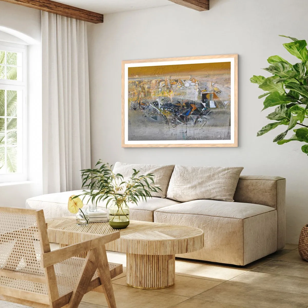 Affiche dans un chêne clair - Poster - Tout se met en place - 50x40 cm