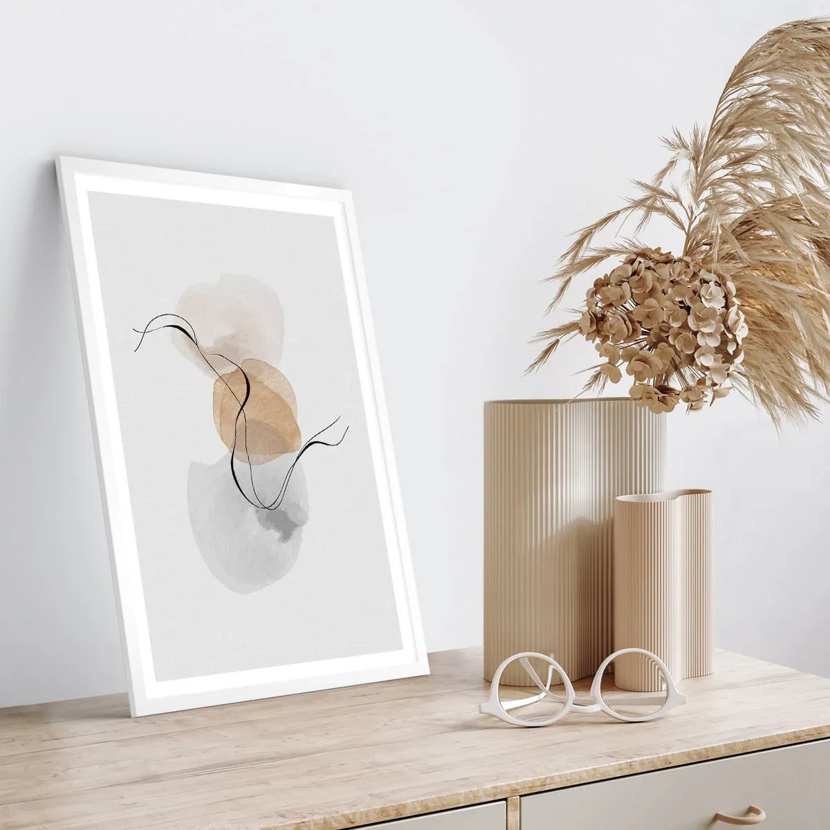 Affiche dans un cadre blanc - Poster - Perles d'air - 61x91 cm