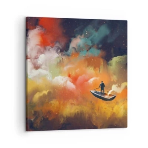 Impression sur toile - Image sur toile - En bateau à travers la galaxie - 60x60 cm