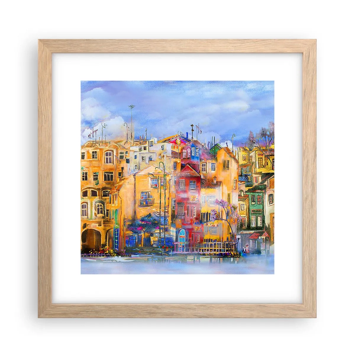 Affiche dans un chêne clair - Poster - Nous sommes ensemble - 30x30 cm