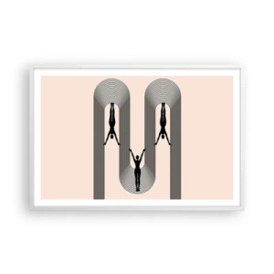 Affiche dans un cadre blanc - Poster - Les jambes en l’air - 91x61 cm