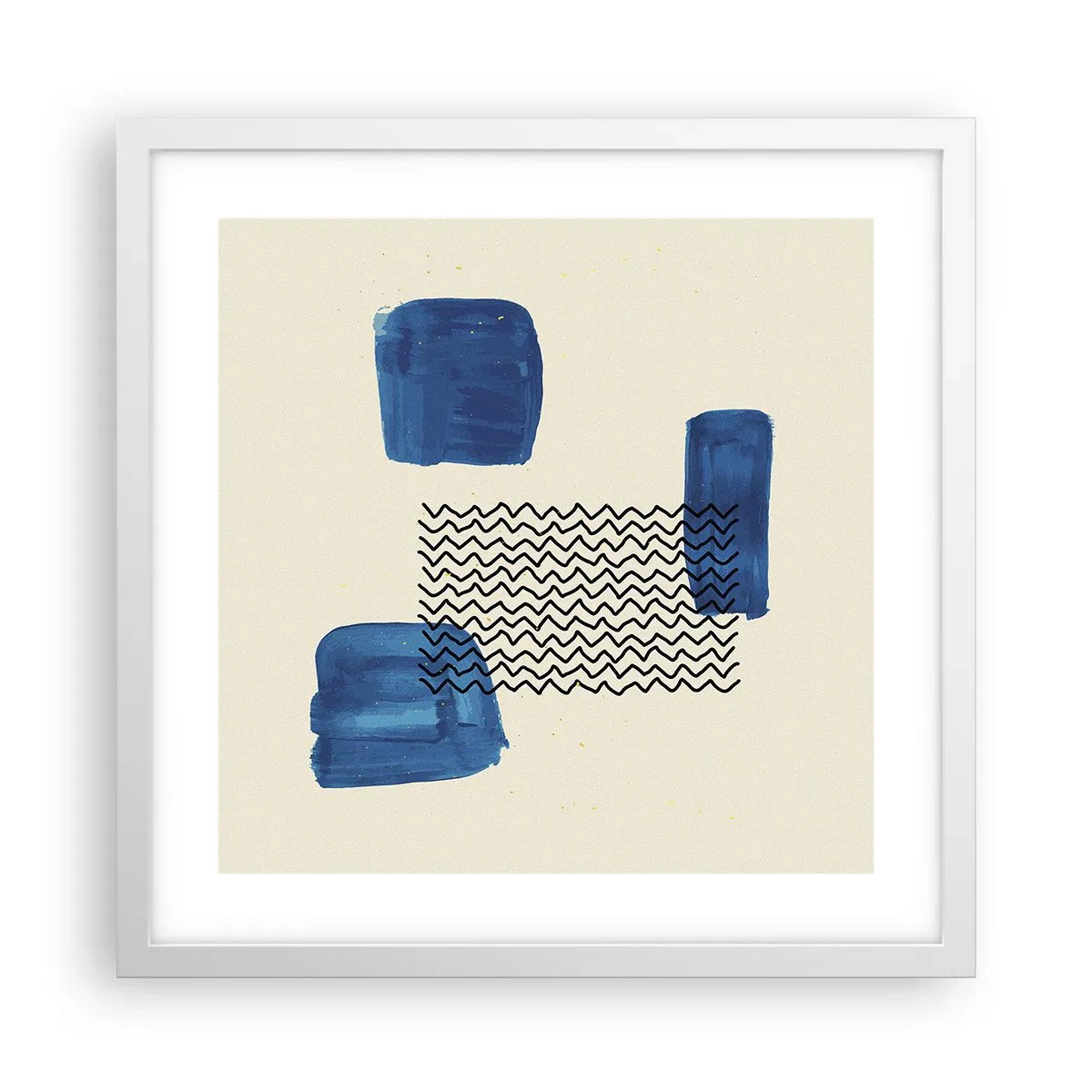 Affiche dans un cadre blanc - Poster - Quatuor abstrait - 40x40 cm