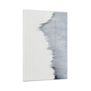 Impression sur verre - Image sur verre - Composition grise abstraite dans un style minimaliste - 70x100cm - Une esquisse mystérieuse - Décoration murale moderne pour le salon et la chambre ARTTOR