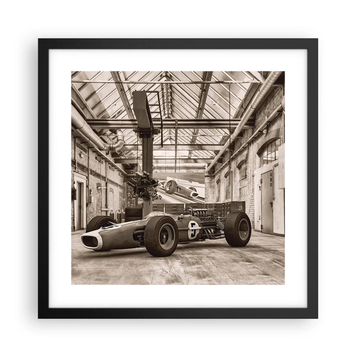 Affiche dans un cadre noir - Poster - Le repos du guerrier - 40x40 cm