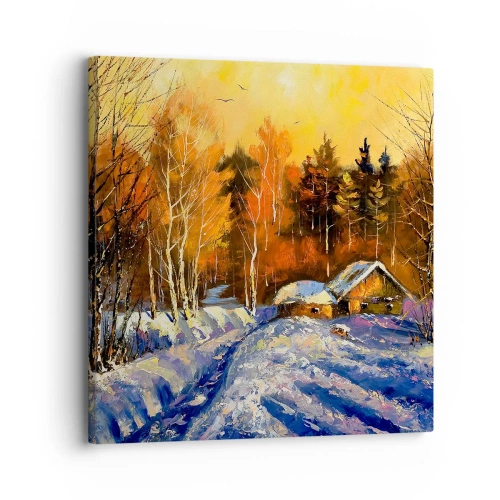 Impression sur toile - Image sur toile - Impression d'hiver au soleil - 30x30 cm
