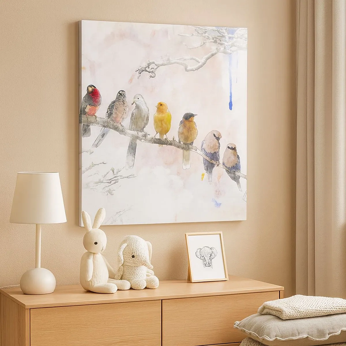 Impression sur toile - Image sur toile - Rencontre ailée - 30x30 cm