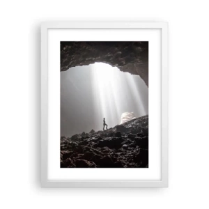 Affiche dans un cadre blanc - Poster - Grotte lumineuse - 30x40 cm