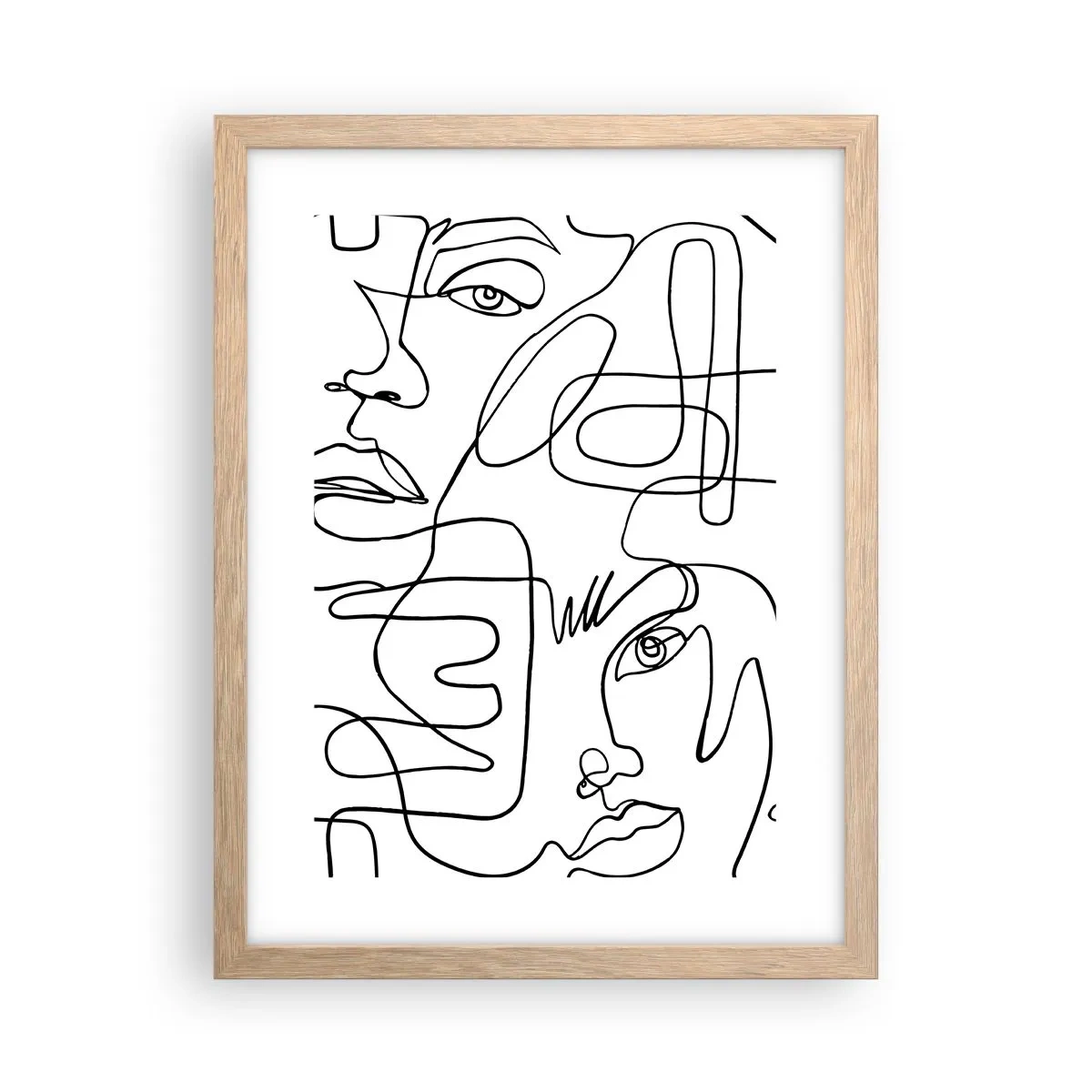 Affiche dans un chêne clair - Poster - Dans des émotions enchevêtrées - 30x40 cm