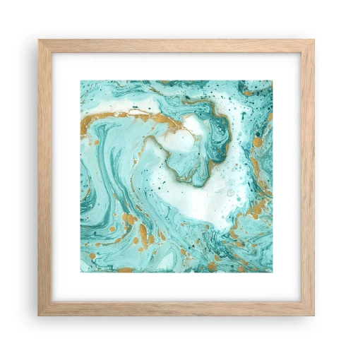 Affiche dans un chêne clair - Poster - Sous la grande vague de l'ère Edo - 30x30 cm