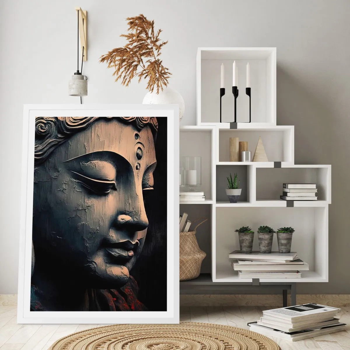 Affiche dans un cadre blanc - Poster - En harmonie avec le monde - 30x40 cm