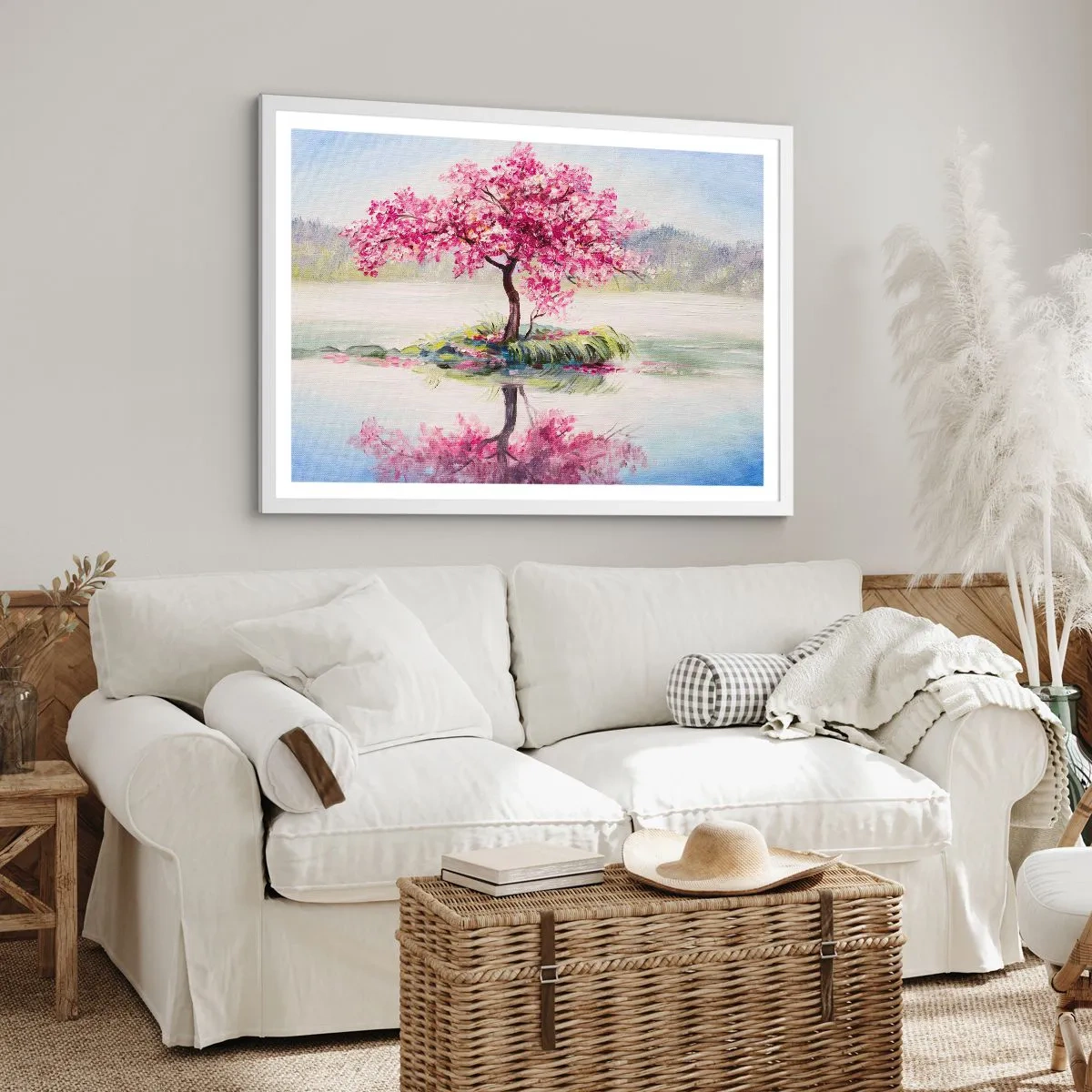 Affiche dans un cadre blanc - Poster - Fête du Printemps - 50x40 cm