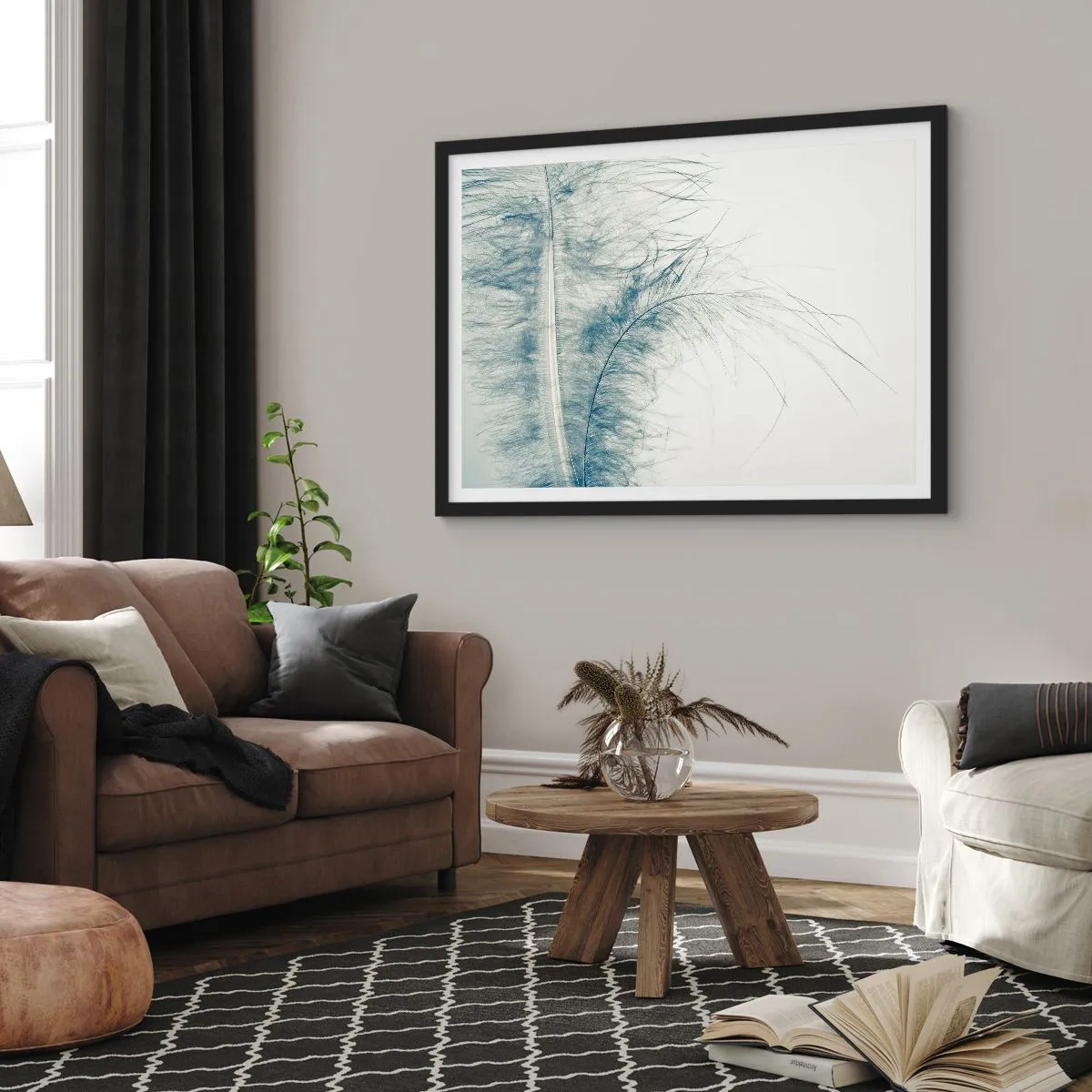 Affiche dans un cadre noir - Poster - Les sept natures - 50x40 cm