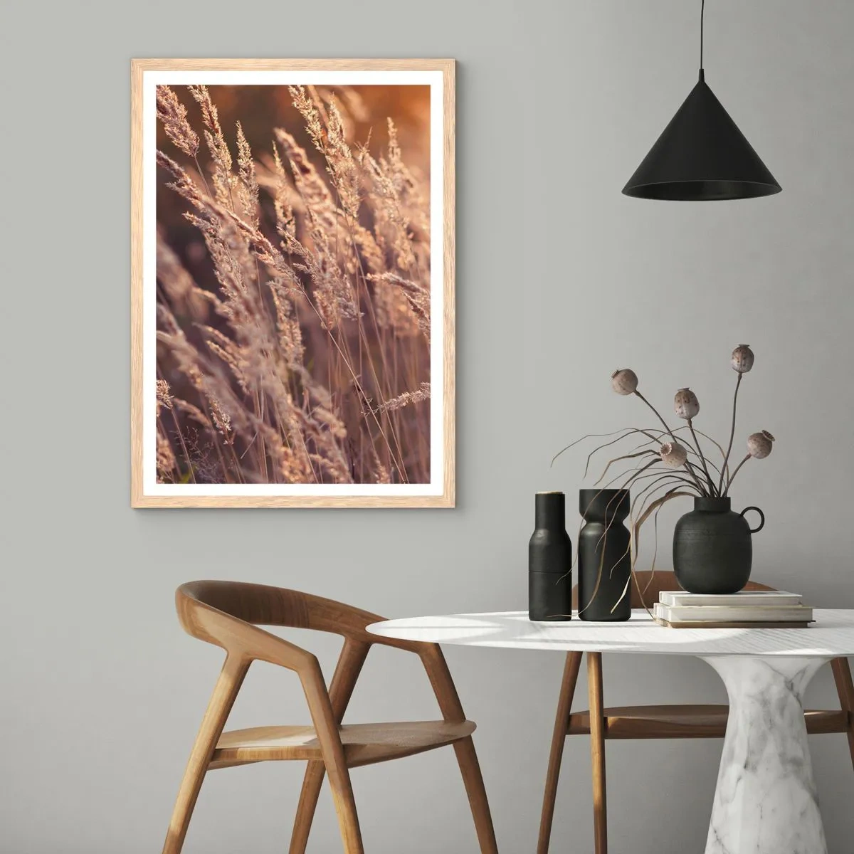 Affiche dans un chêne clair - Poster - Prêt à accueillir l'automne - 30x40 cm