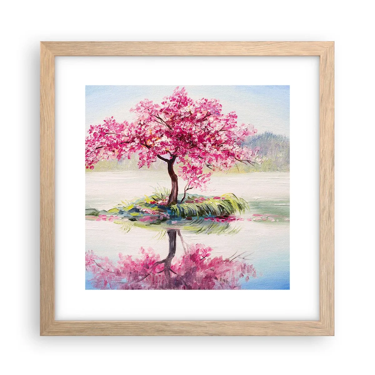 Affiche dans un chêne clair - Poster - Fête du Printemps - 30x30 cm