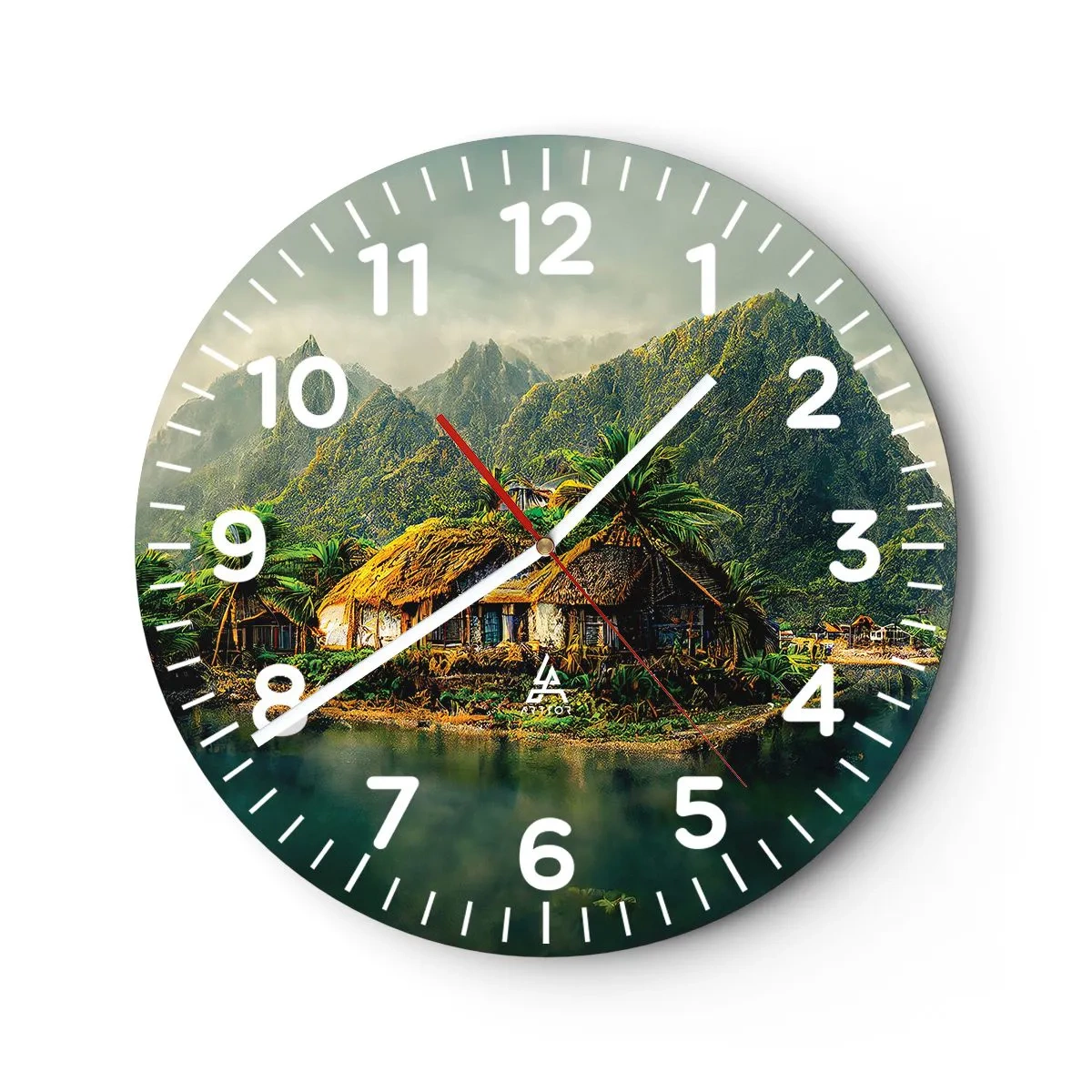 Horloge murale - Pendule murale - Paradis tropical - 30x30 cm