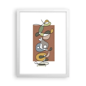 Affiche dans un cadre blanc - Poster - Une abstraction qui mérite le sourire - 30x40 cm