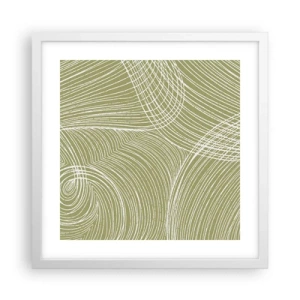 Affiche dans un cadre blanc - Poster - Abstraction complexe de blanc - 40x40 cm