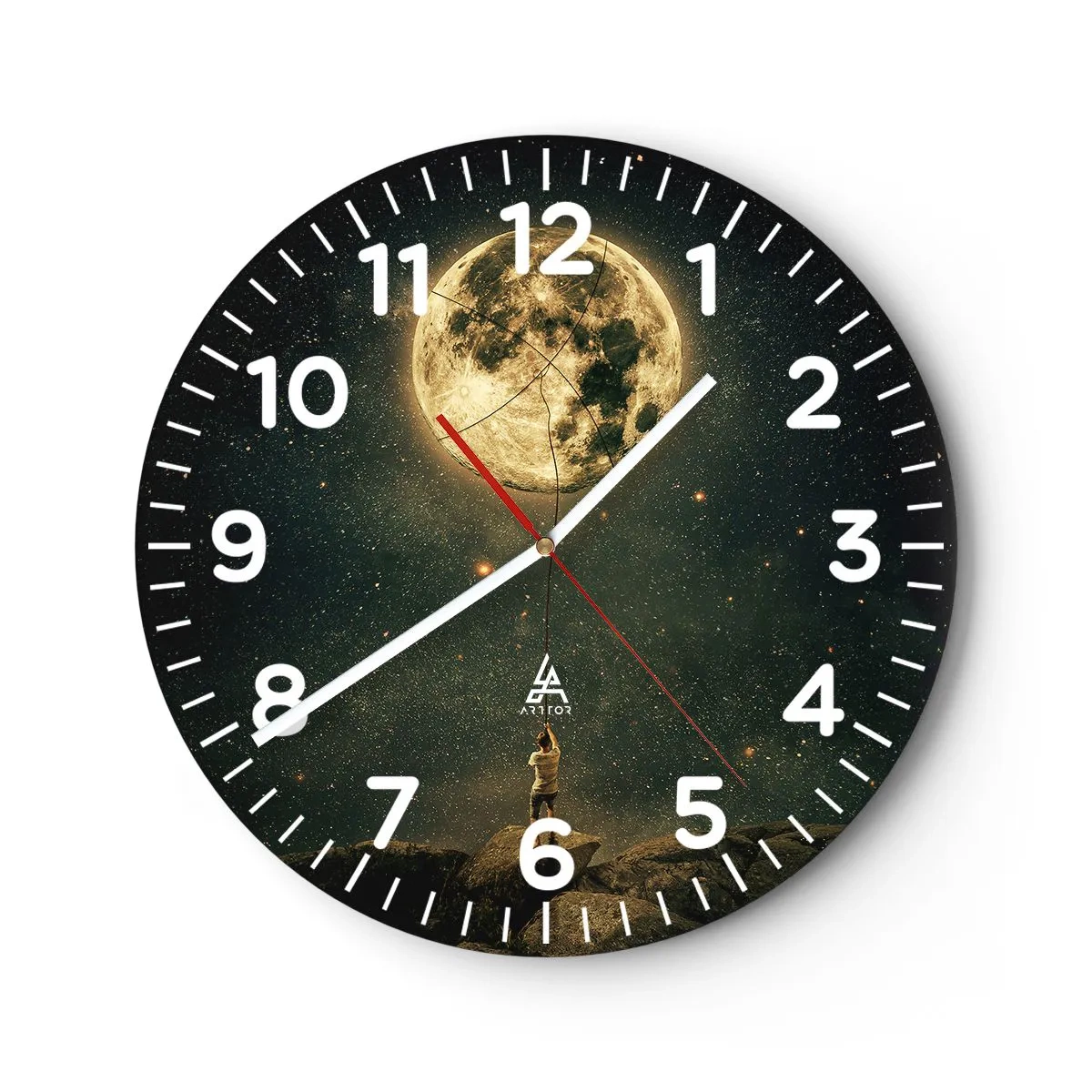 Horloge murale - Pendule murale - Celui qui a volé la lune - 30x30 cm