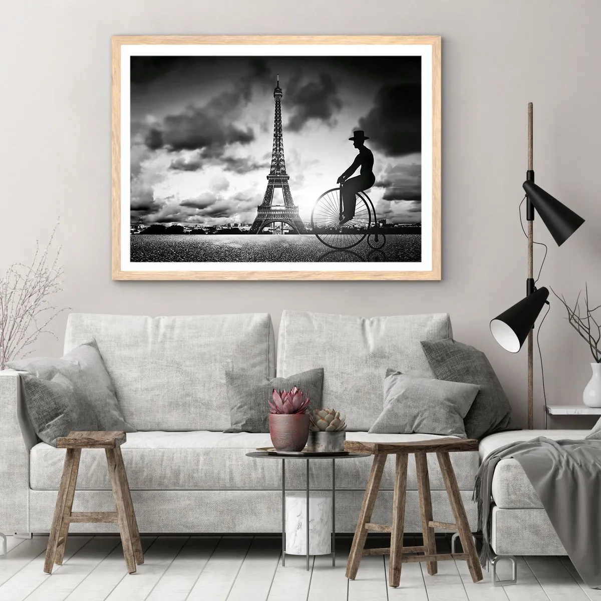 Affiche dans un chêne clair - Poster - Nostalgie de la Belle Epoque - 50x40 cm